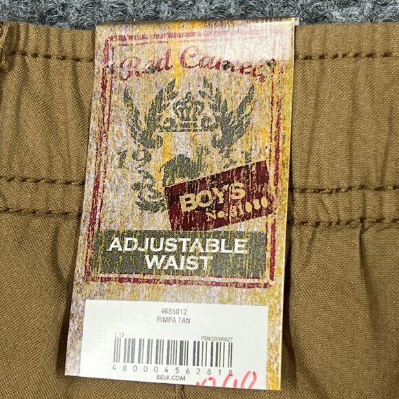 Red Camel Cargo Shorts Boys Size 18 Rimpa Tan Brown Adjustable Waist Pockets NWT - Picture 5 of 14